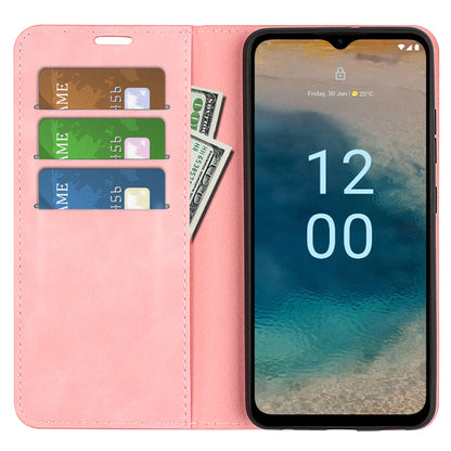 For Nokia G22 4G Magnetic Auto Closing Skin-touch Protective Shell Leather Stand Wallet Phone Case