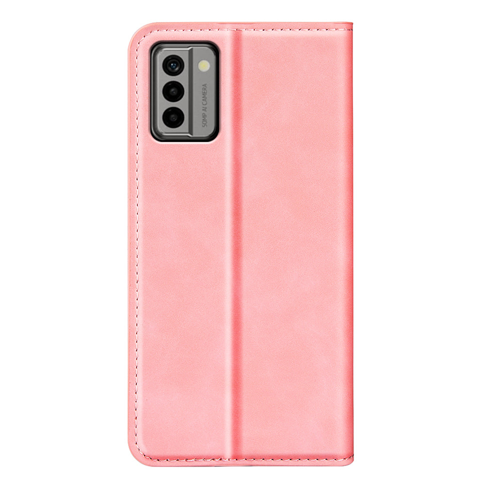For Nokia G22 4G Magnetic Auto Closing Skin-touch Protective Shell Leather Stand Wallet Phone Case