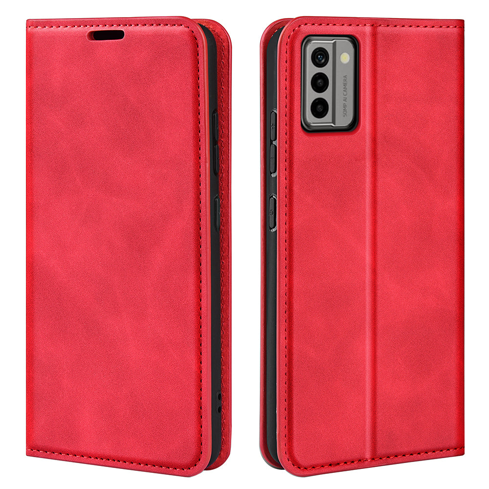 For Nokia G22 4G Magnetic Auto Closing Skin-touch Protective Shell Leather Stand Wallet Phone Case