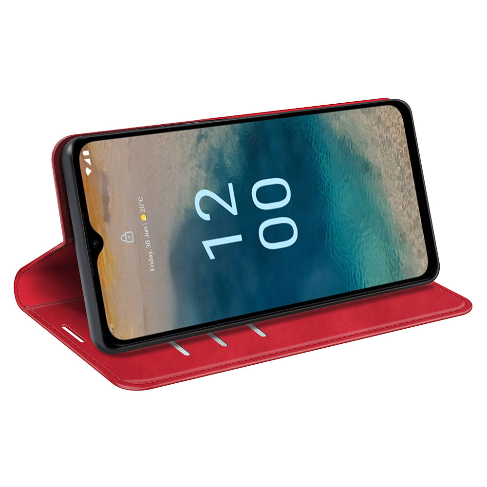 For Nokia G22 4G Magnetic Auto Closing Skin-touch Protective Shell Leather Stand Wallet Phone Case