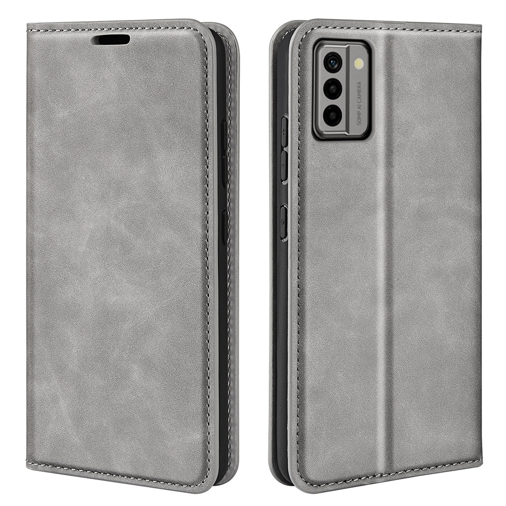 For Nokia G22 4G Magnetic Auto Closing Skin-touch Protective Shell Leather Stand Wallet Phone Case