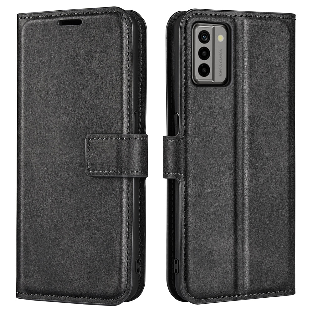 For Nokia G22 4G Leather Wallet Cell Phone Case Square Magnetic Clasp Calf Texture Stand Cover