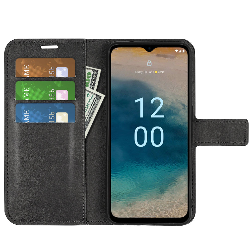 For Nokia G22 4G Leather Wallet Cell Phone Case Square Magnetic Clasp Calf Texture Stand Cover