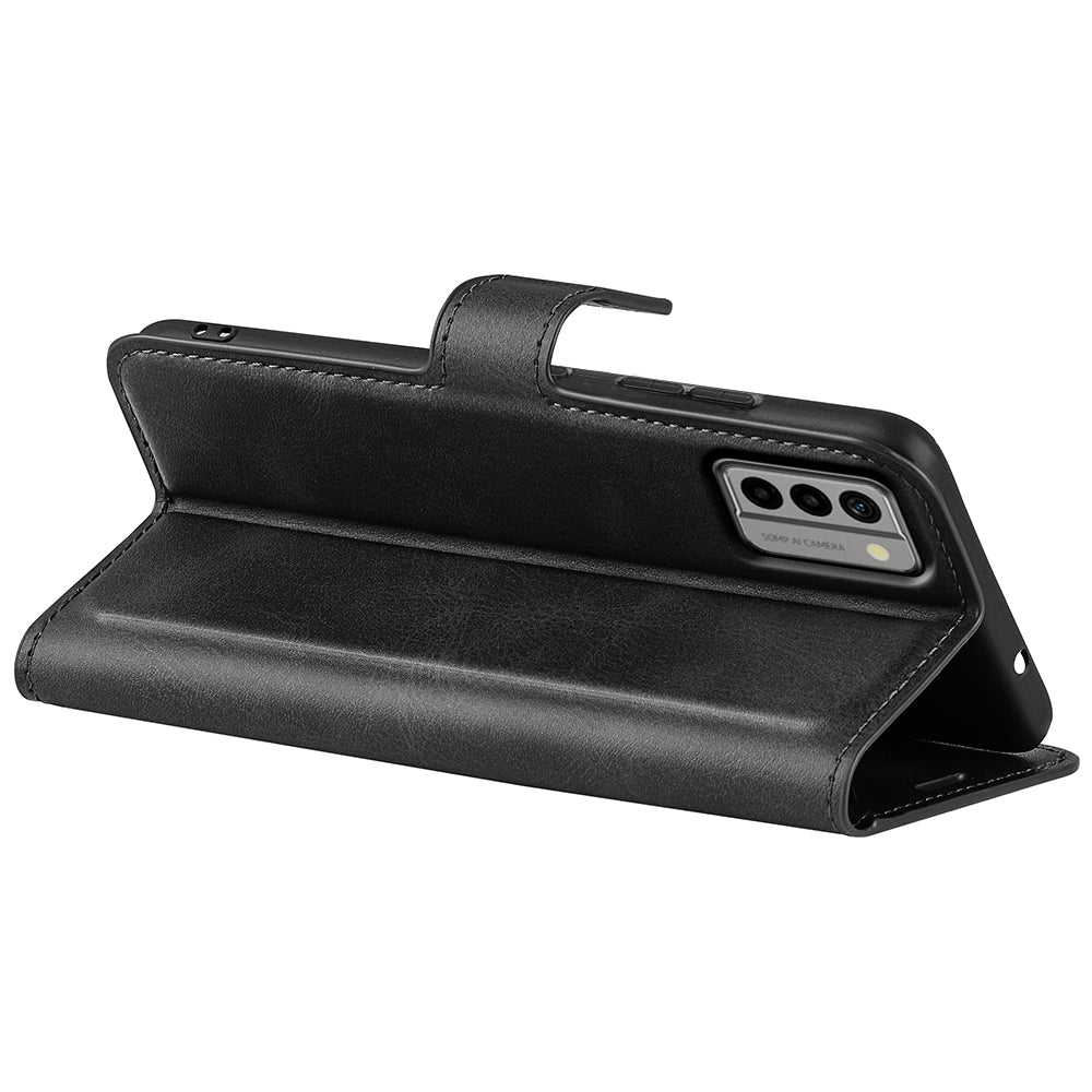 For Nokia G22 4G Leather Wallet Cell Phone Case Square Magnetic Clasp Calf Texture Stand Cover