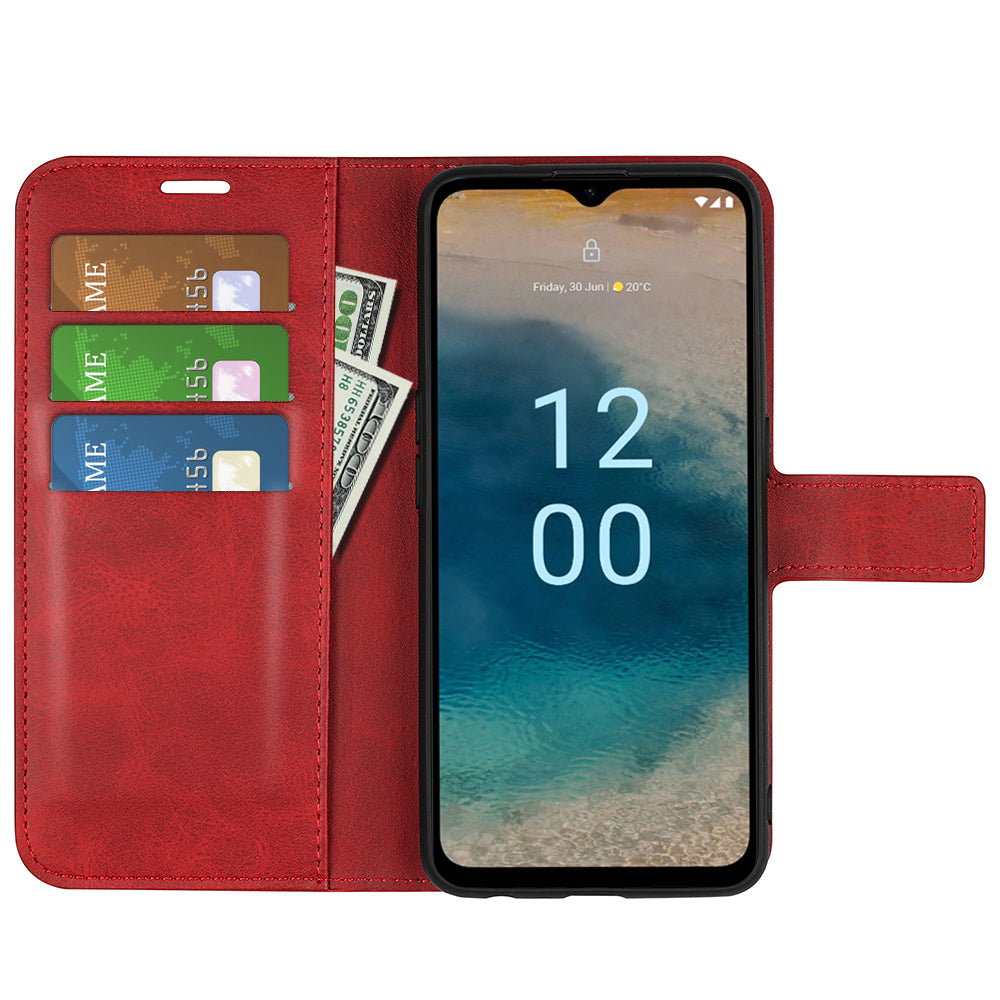 For Nokia G22 4G Leather Wallet Cell Phone Case Square Magnetic Clasp Calf Texture Stand Cover