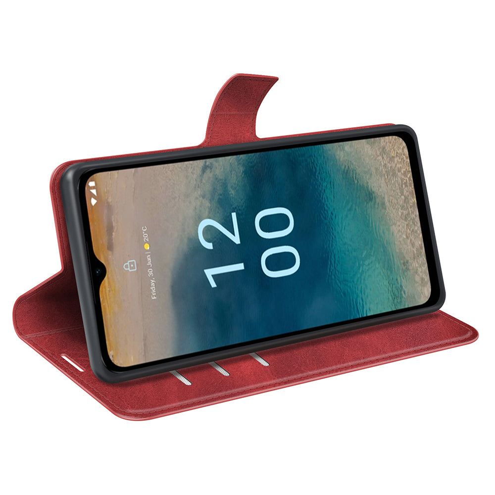 For Nokia G22 4G Leather Wallet Cell Phone Case Square Magnetic Clasp Calf Texture Stand Cover