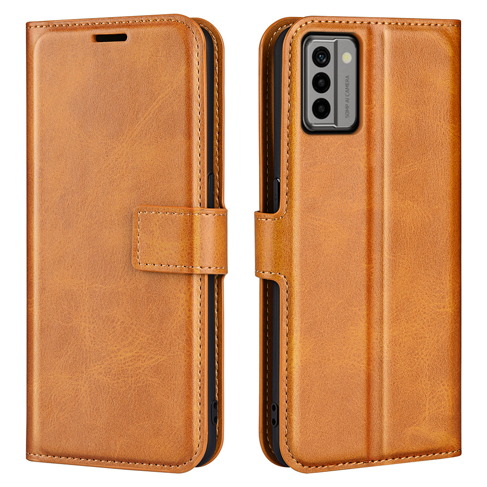 For Nokia G22 4G Leather Wallet Cell Phone Case Square Magnetic Clasp Calf Texture Stand Cover