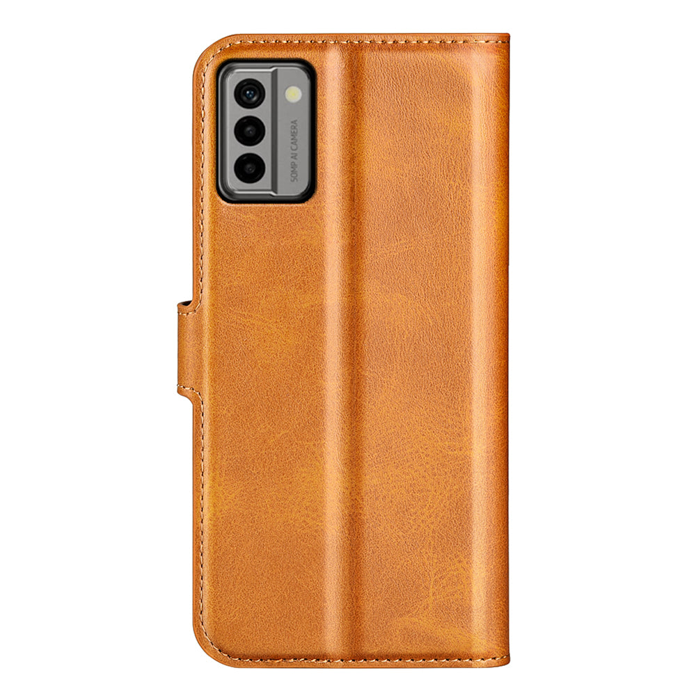For Nokia G22 4G Leather Wallet Cell Phone Case Square Magnetic Clasp Calf Texture Stand Cover