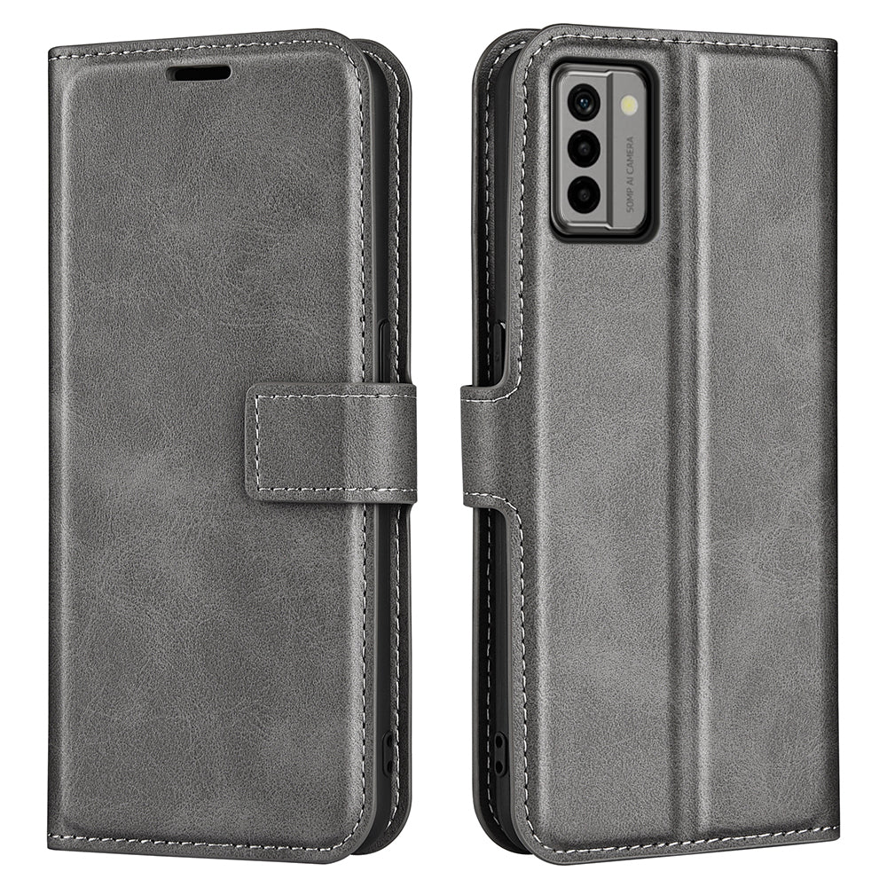 For Nokia G22 4G Leather Wallet Cell Phone Case Square Magnetic Clasp Calf Texture Stand Cover