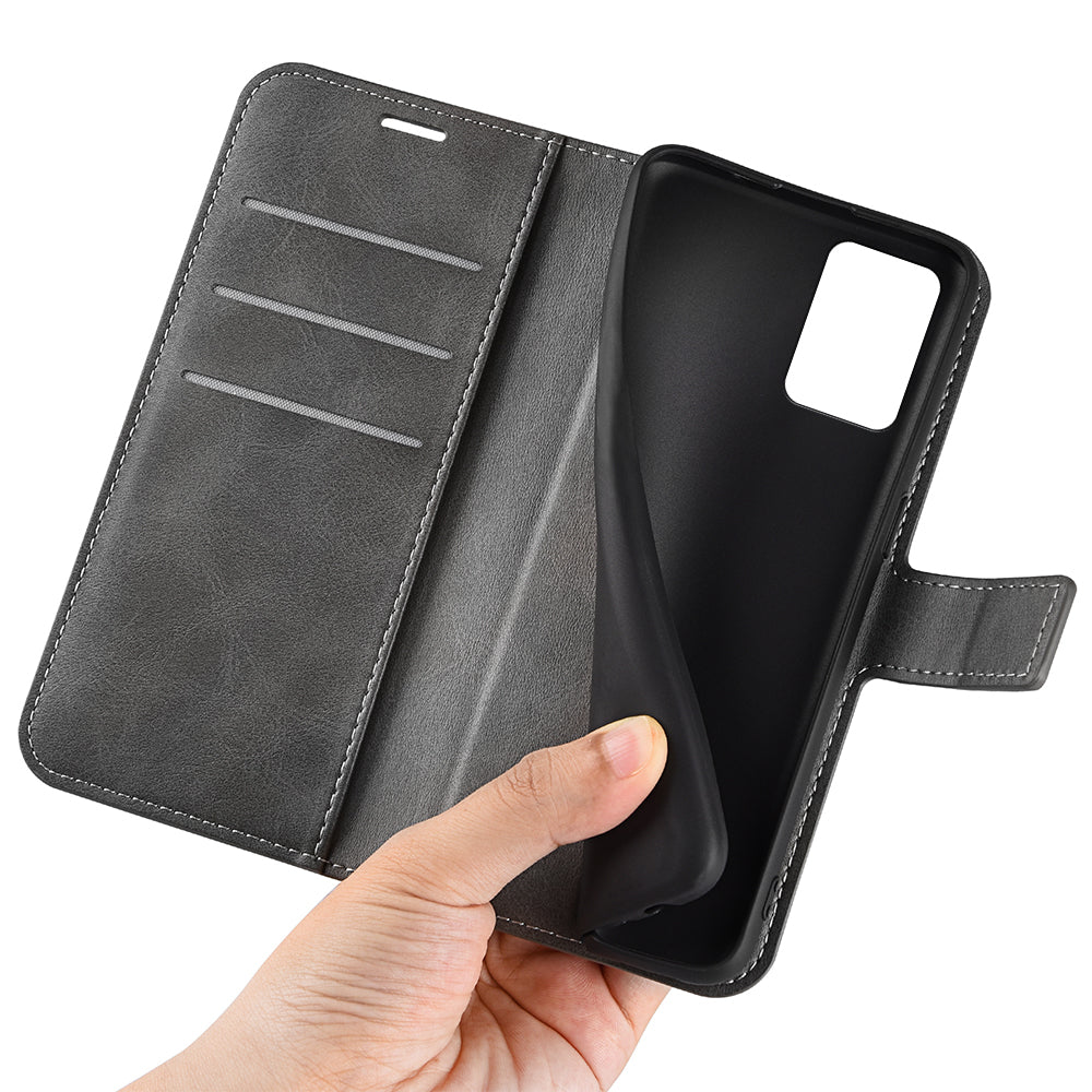 For Nokia G22 4G Leather Wallet Cell Phone Case Square Magnetic Clasp Calf Texture Stand Cover