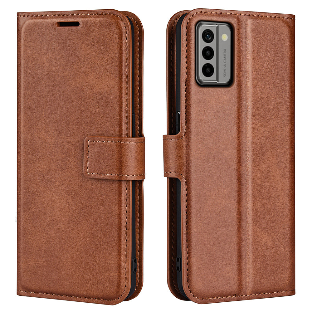 For Nokia G22 4G Leather Wallet Cell Phone Case Square Magnetic Clasp Calf Texture Stand Cover