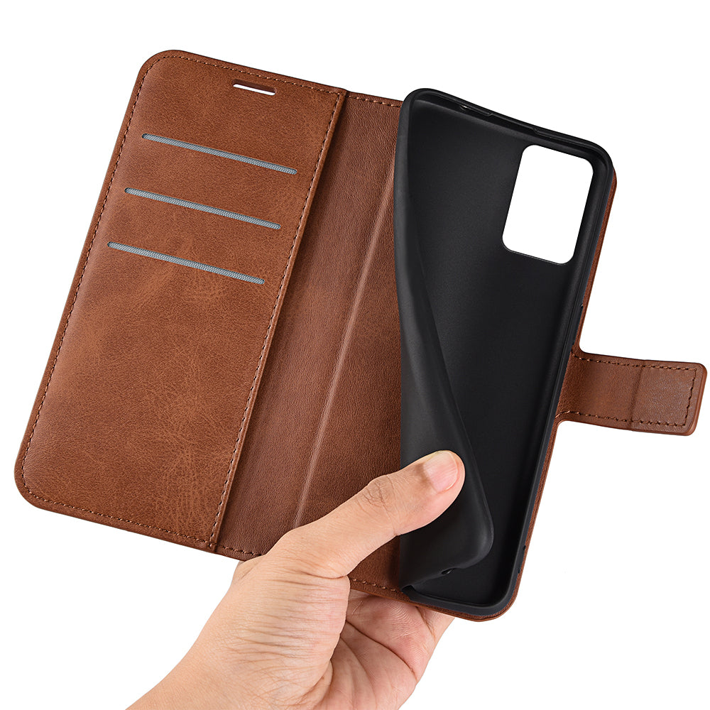 For Nokia G22 4G Leather Wallet Cell Phone Case Square Magnetic Clasp Calf Texture Stand Cover