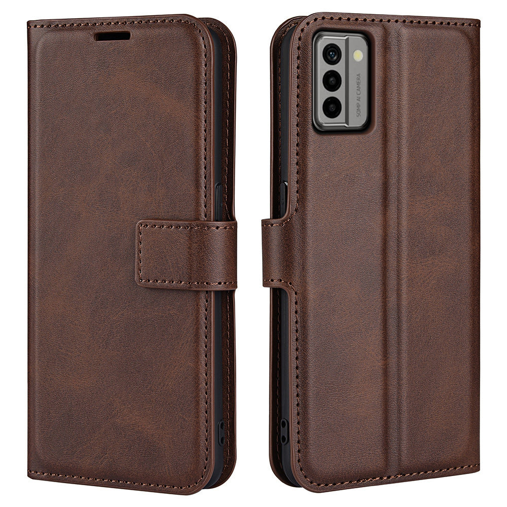 For Nokia G22 4G Leather Wallet Cell Phone Case Square Magnetic Clasp Calf Texture Stand Cover