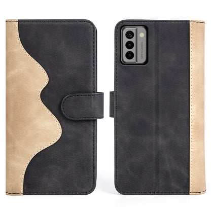 For Nokia G22 4G Leather Wallet Stand Case Dual Color Splicing Cell Phone Anti-drop Cover