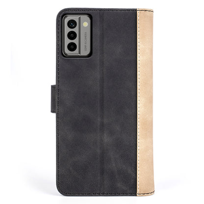 For Nokia G22 4G Leather Wallet Stand Case Dual Color Splicing Cell Phone Anti-drop Cover