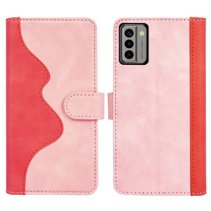 For Nokia G22 4G Leather Wallet Stand Case Dual Color Splicing Cell Phone Anti-drop Cover