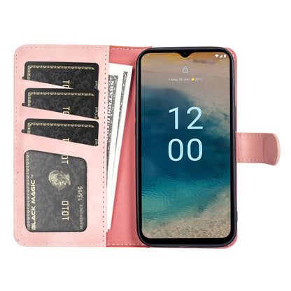For Nokia G22 4G Leather Wallet Stand Case Dual Color Splicing Cell Phone Anti-drop Cover