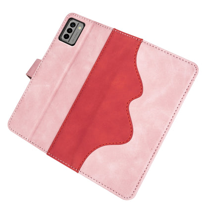 For Nokia G22 4G Leather Wallet Stand Case Dual Color Splicing Cell Phone Anti-drop Cover