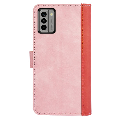 For Nokia G22 4G Leather Wallet Stand Case Dual Color Splicing Cell Phone Anti-drop Cover