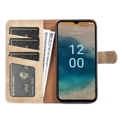 For Nokia G22 4G Leather Wallet Stand Case Dual Color Splicing Cell Phone Anti-drop Cover
