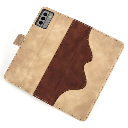 For Nokia G22 4G Leather Wallet Stand Case Dual Color Splicing Cell Phone Anti-drop Cover