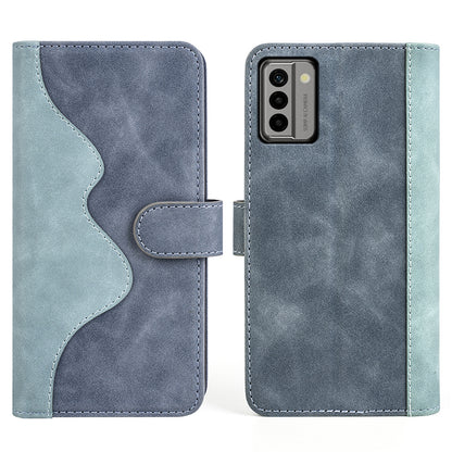 For Nokia G22 4G Leather Wallet Stand Case Dual Color Splicing Cell Phone Anti-drop Cover