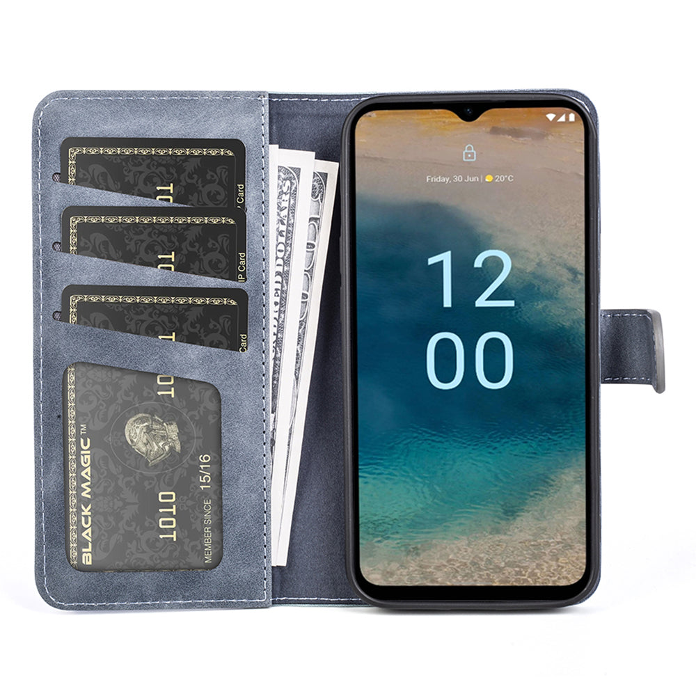For Nokia G22 4G Leather Wallet Stand Case Dual Color Splicing Cell Phone Anti-drop Cover