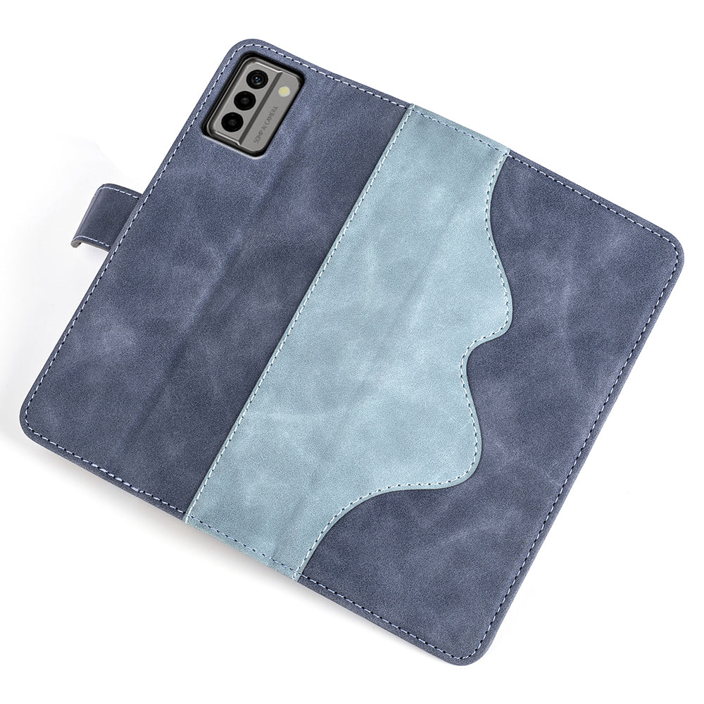 For Nokia G22 4G Leather Wallet Stand Case Dual Color Splicing Cell Phone Anti-drop Cover