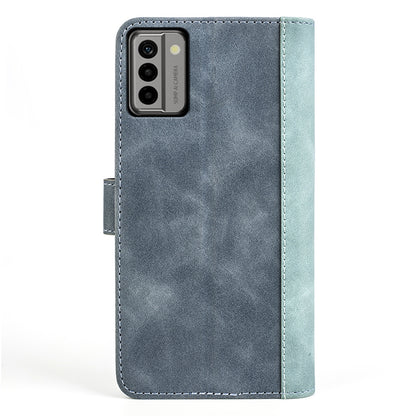 For Nokia G22 4G Leather Wallet Stand Case Dual Color Splicing Cell Phone Anti-drop Cover