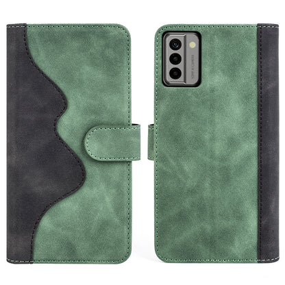 For Nokia G22 4G Leather Wallet Stand Case Dual Color Splicing Cell Phone Anti-drop Cover