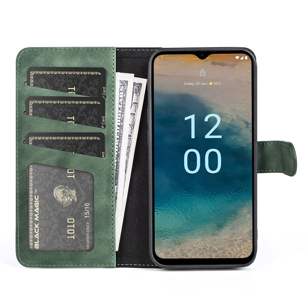 For Nokia G22 4G Leather Wallet Stand Case Dual Color Splicing Cell Phone Anti-drop Cover