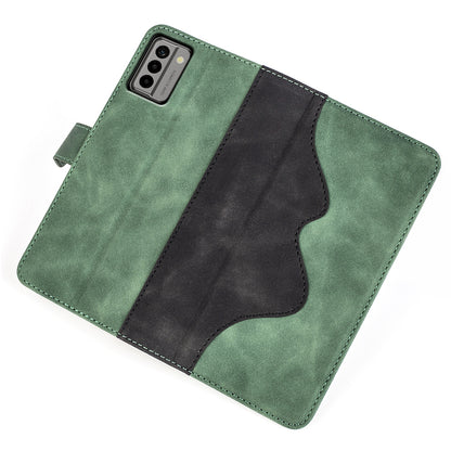 For Nokia G22 4G Leather Wallet Stand Case Dual Color Splicing Cell Phone Anti-drop Cover