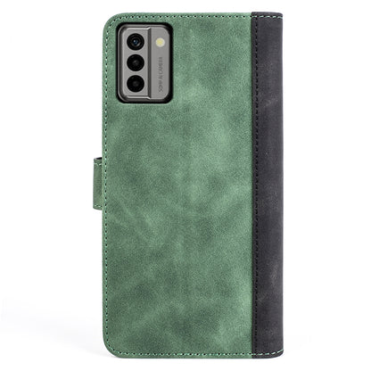 For Nokia G22 4G Leather Wallet Stand Case Dual Color Splicing Cell Phone Anti-drop Cover