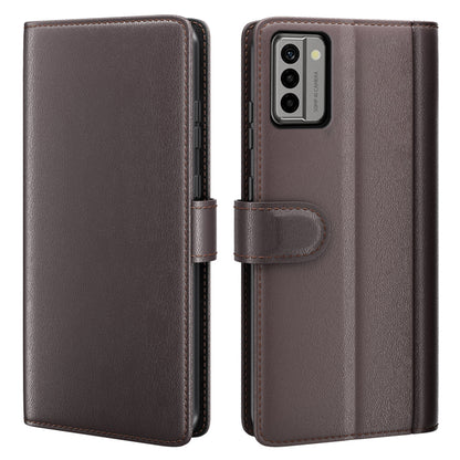 For Nokia G22 4G Genuine Cow Leather Wallet Phone Case Folding Stand Protective Cover