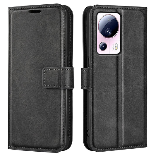 For Xiaomi 13 Lite / Civi 2 5G Square Clasp Leather Phone Case Calf Texture Wallet Stand Anti-drop Cover