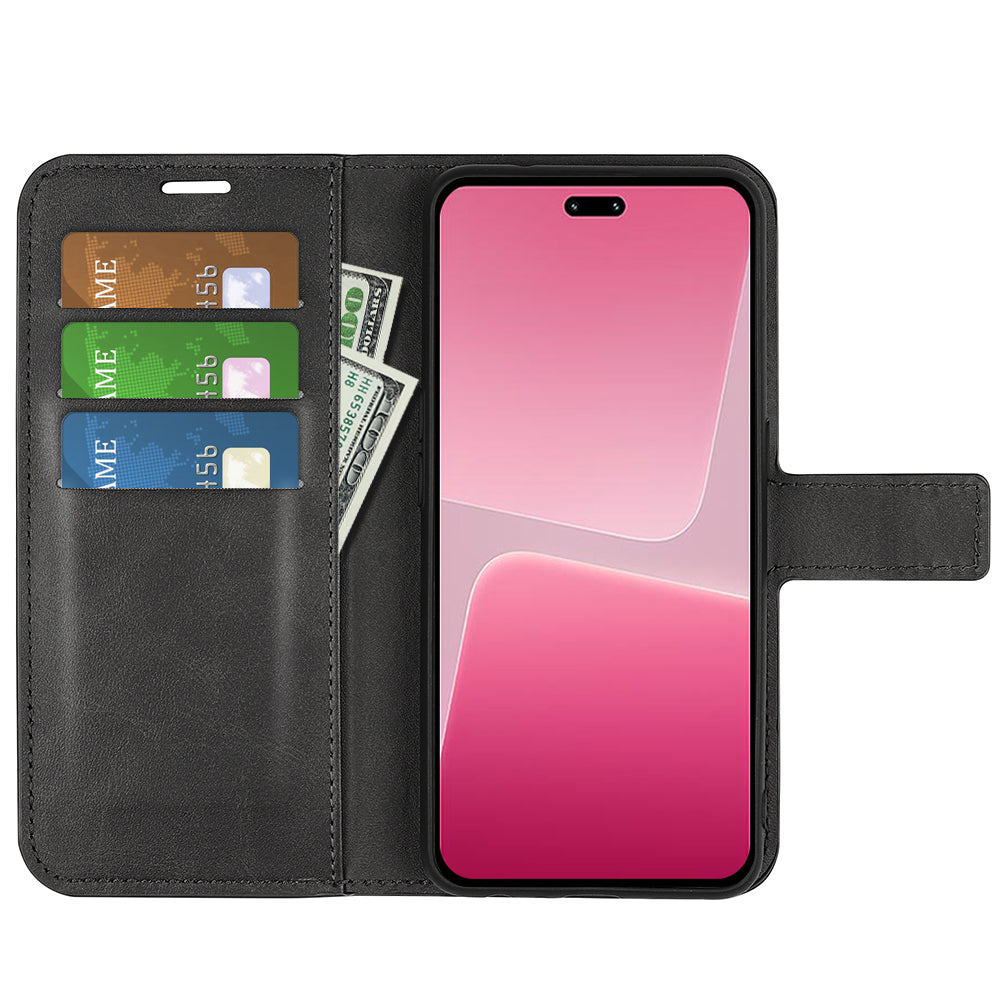 For Xiaomi 13 Lite / Civi 2 5G Square Clasp Leather Phone Case Calf Texture Wallet Stand Anti-drop Cover