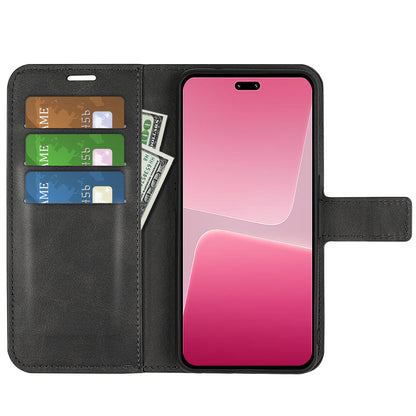 For Xiaomi 13 Lite / Civi 2 5G Square Clasp Leather Phone Case Calf Texture Wallet Stand Anti-drop Cover