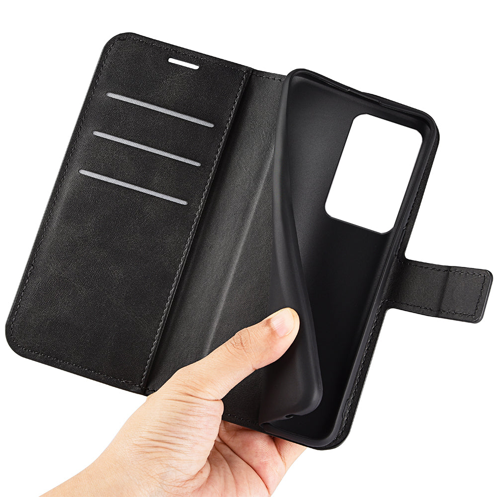 For Xiaomi 13 Lite / Civi 2 5G Square Clasp Leather Phone Case Calf Texture Wallet Stand Anti-drop Cover