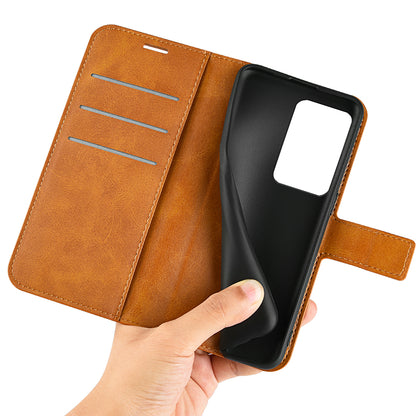 For Xiaomi 13 Lite / Civi 2 5G Square Clasp Leather Phone Case Calf Texture Wallet Stand Anti-drop Cover