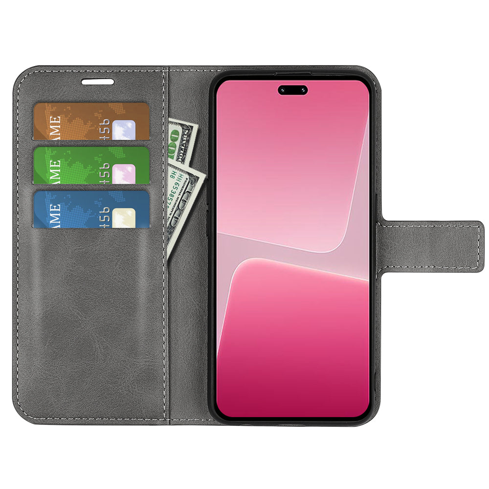 For Xiaomi 13 Lite / Civi 2 5G Square Clasp Leather Phone Case Calf Texture Wallet Stand Anti-drop Cover