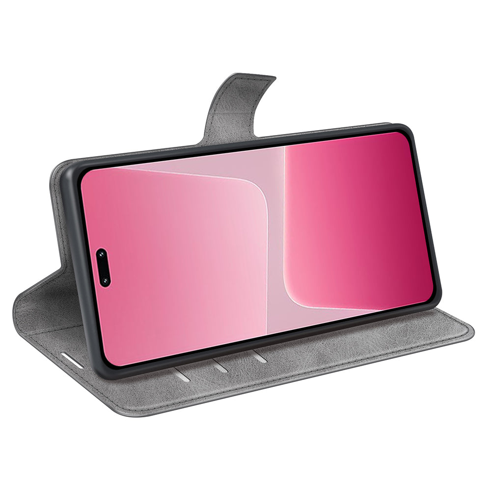 For Xiaomi 13 Lite / Civi 2 5G Square Clasp Leather Phone Case Calf Texture Wallet Stand Anti-drop Cover