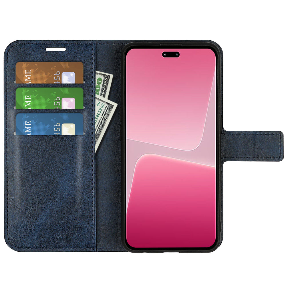 For Xiaomi 13 Lite / Civi 2 5G Square Clasp Leather Phone Case Calf Texture Wallet Stand Anti-drop Cover