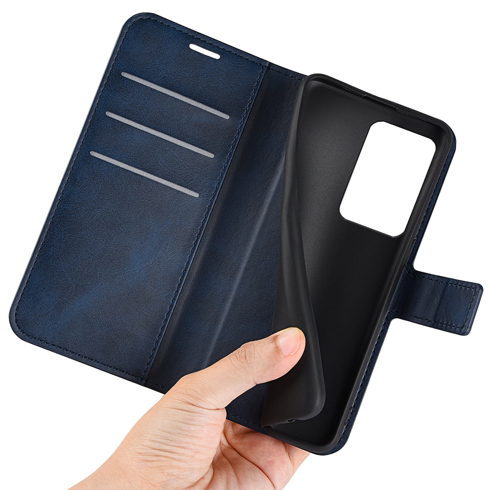 For Xiaomi 13 Lite / Civi 2 5G Square Clasp Leather Phone Case Calf Texture Wallet Stand Anti-drop Cover