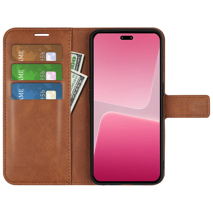 For Xiaomi 13 Lite / Civi 2 5G Square Clasp Leather Phone Case Calf Texture Wallet Stand Anti-drop Cover