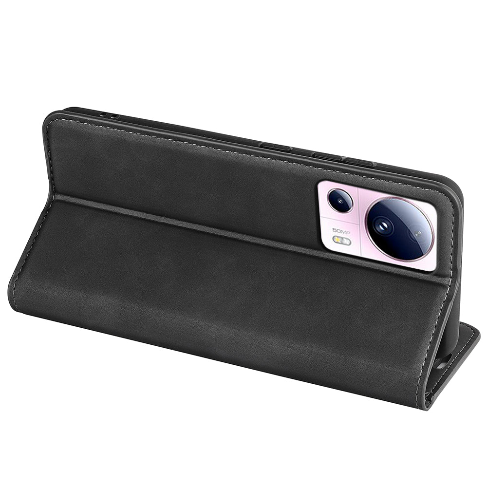 For Xiaomi 13 Lite / Civi 2 5G Skin-touch Leather Wallet Phone Case Flip Stand Protective Cover