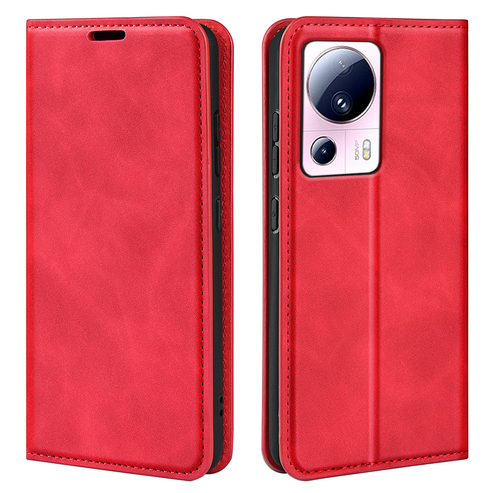 For Xiaomi 13 Lite / Civi 2 5G Skin-touch Leather Wallet Phone Case Flip Stand Protective Cover