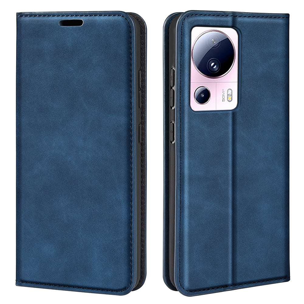 For Xiaomi 13 Lite / Civi 2 5G Skin-touch Leather Wallet Phone Case Flip Stand Protective Cover
