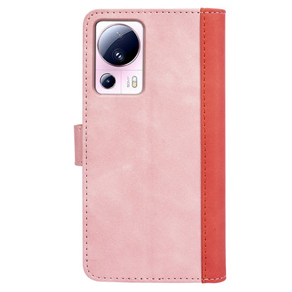 For Xiaomi 13 Lite / Civi 2 5G Dual Color Splicing Shockproof Cover Leather Wallet Stand Phone Case