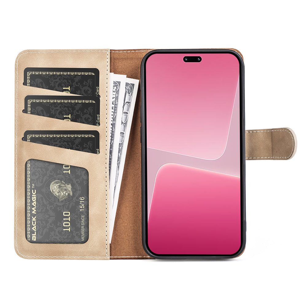 For Xiaomi 13 Lite / Civi 2 5G Dual Color Splicing Shockproof Cover Leather Wallet Stand Phone Case