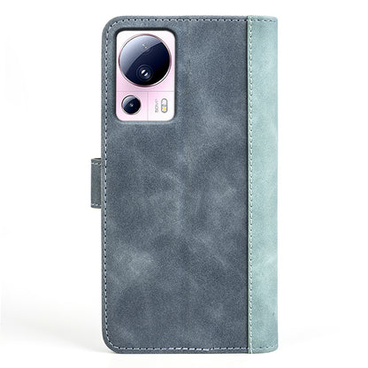 For Xiaomi 13 Lite / Civi 2 5G Dual Color Splicing Shockproof Cover Leather Wallet Stand Phone Case
